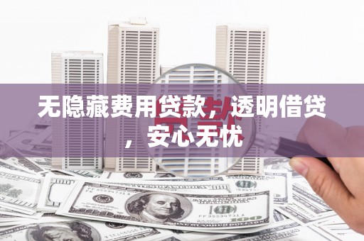 新林无隐藏费用贷款，透明借贷，安心无忧