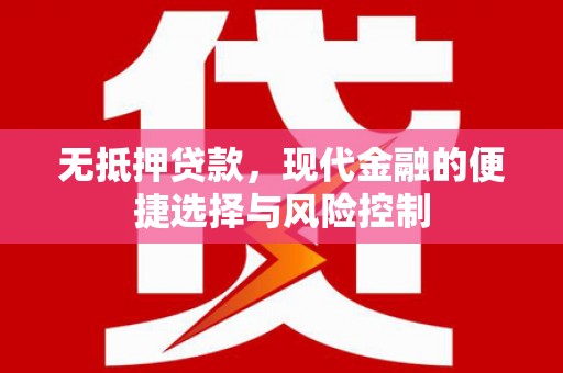 新林无抵押贷款，现代金融的便捷选择与风险控制