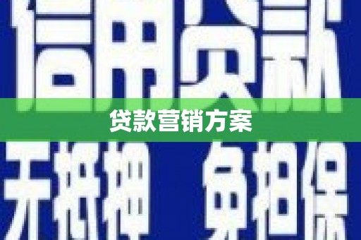 新林贷款营销方案