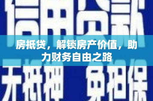 新林房抵贷，解锁房产价值，助力财务自由之路