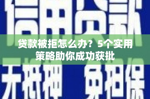 新林贷款被拒怎么办？5个实用策略助你成功获批
