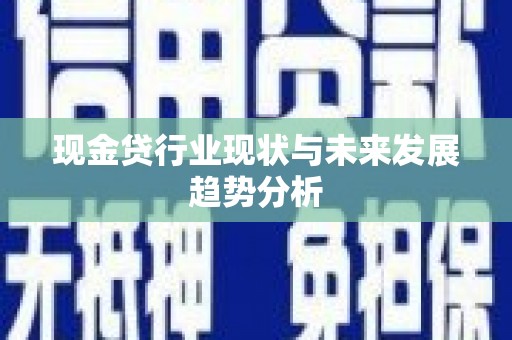 新林现金贷行业现状与未来发展趋势分析