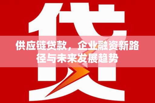 新林供应链贷款，企业融资新路径与未来发展趋势