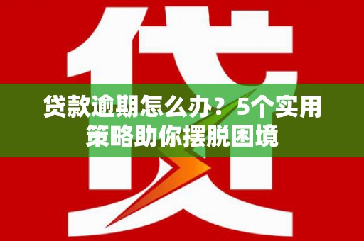 新林贷款逾期怎么办？5个实用策略助你摆脱困境