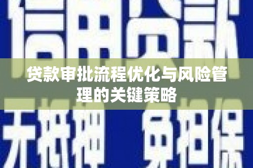 新林贷款审批流程优化与风险管理的关键策略