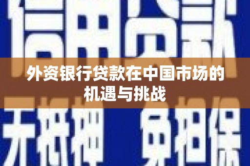 新林外资银行贷款在中国市场的机遇与挑战