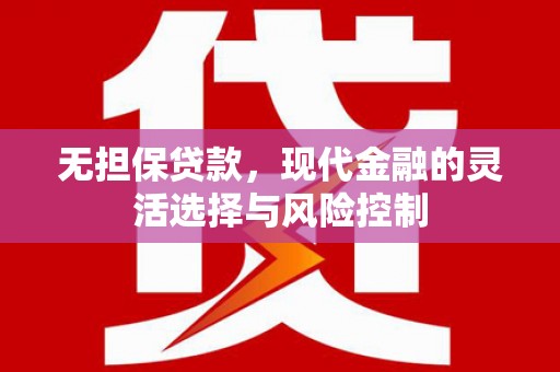 新林无担保贷款，现代金融的灵活选择与风险控制