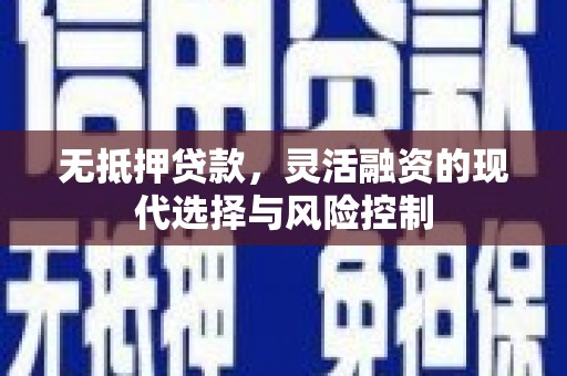 新林无抵押贷款，灵活融资的现代选择与风险控制