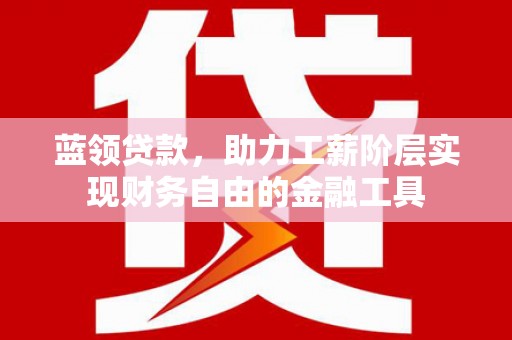 新林蓝领贷款，助力工薪阶层实现财务自由的金融工具