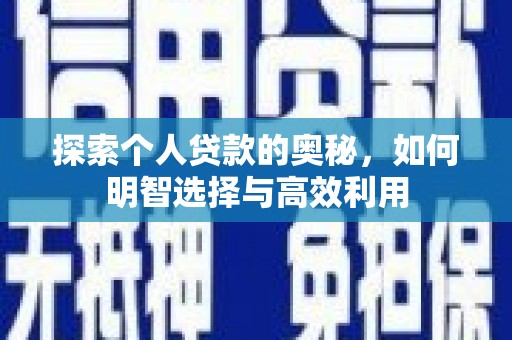 新林探索个人贷款的奥秘，如何明智选择与高效利用