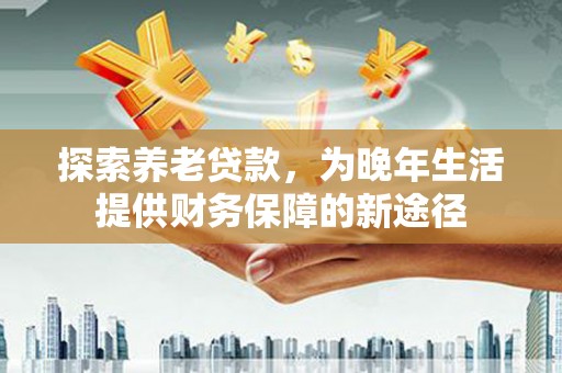 新林探索养老贷款，为晚年生活提供财务保障的新途径