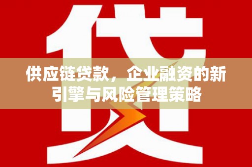 新林供应链贷款，企业融资的新引擎与风险管理策略
