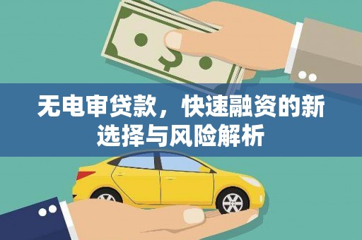 新林无电审贷款，快速融资的新选择与风险解析