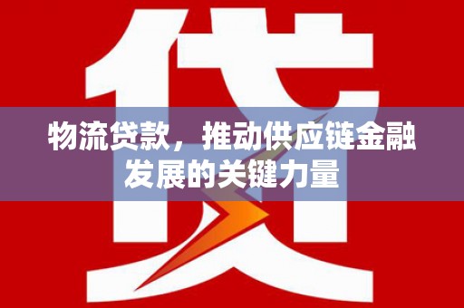 新林物流贷款，推动供应链金融发展的关键力量