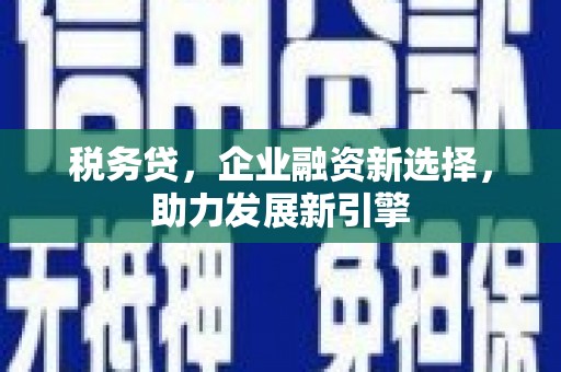 新林税务贷，企业融资新选择，助力发展新引擎