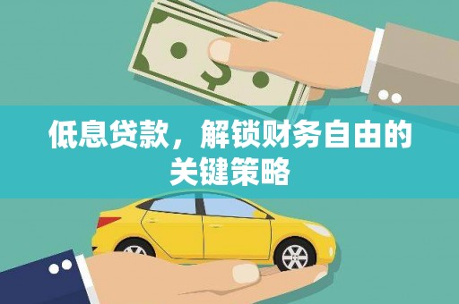 新林低息贷款，解锁财务自由的关键策略