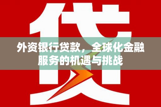 新林外资银行贷款，全球化金融服务的机遇与挑战